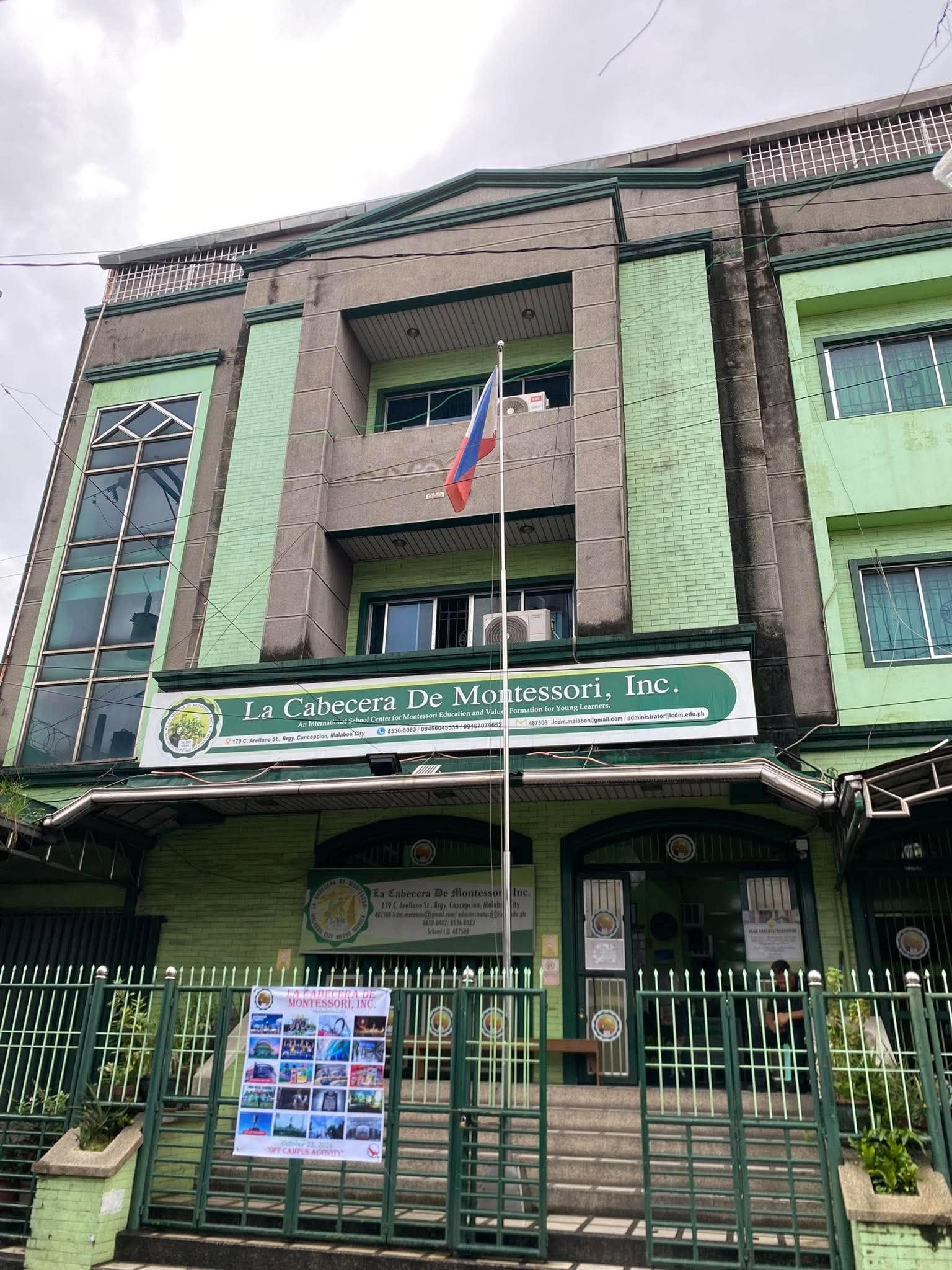 La Cabecera De Montessori, Inc. school building and signboard in Malabon City